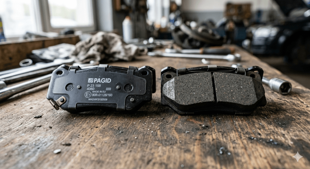 the rear brake pads.