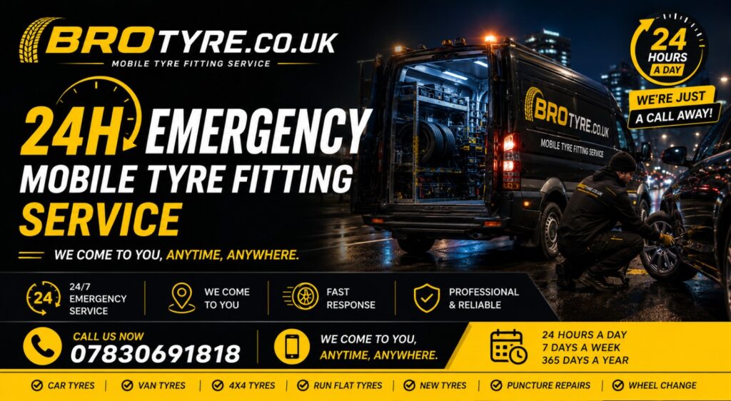BROTYRE 24 hour emergency mobile tyre fitting service in Bristol - call 07830 691818